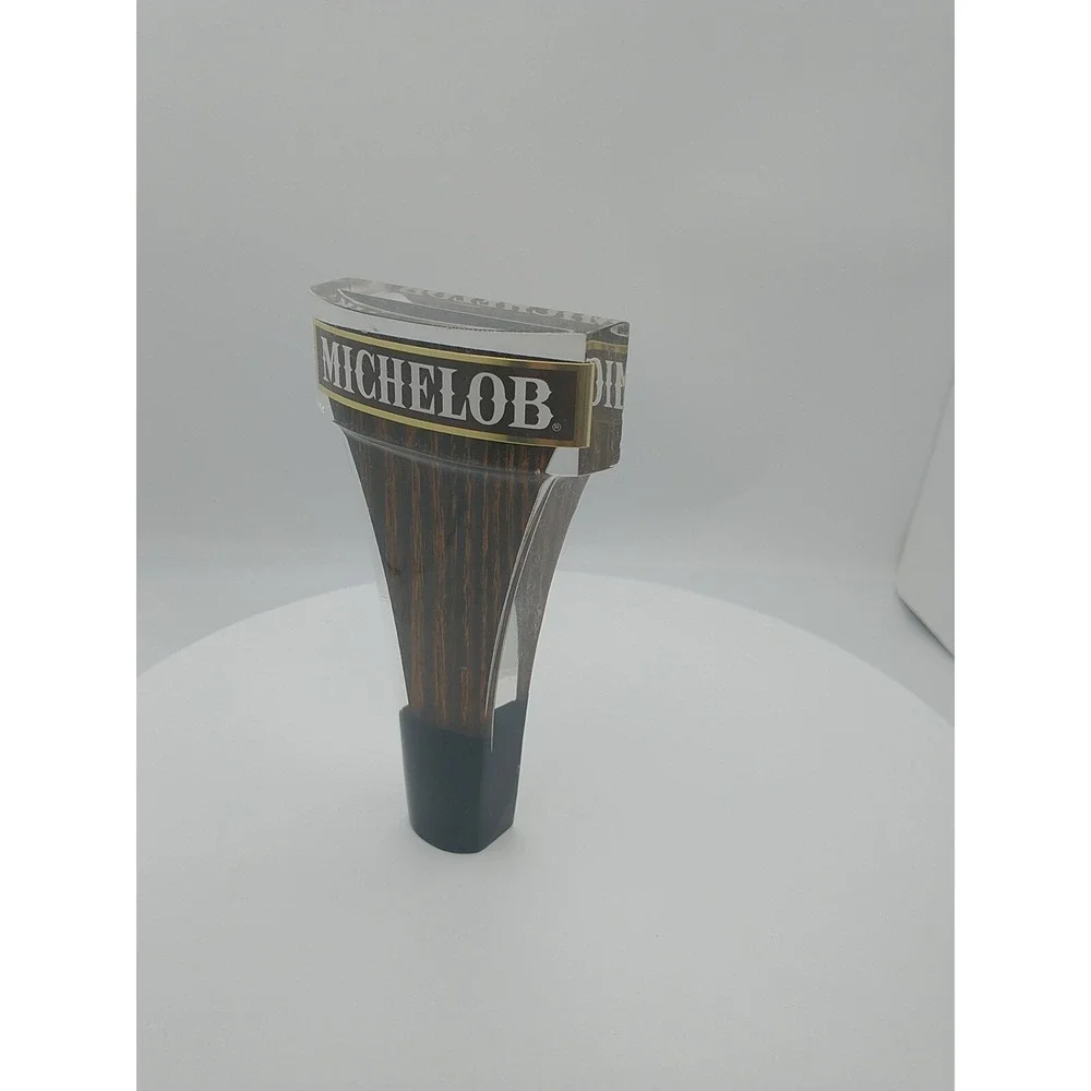 Michelob Beer Tap Handle Vintage Wood Grain Acrylic Wedge Home Bar Draft Pull
